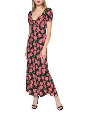 WAYF in bloom floral rose maxi dress